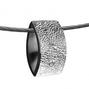 Zilveren afdruk hanger rechthoek 773